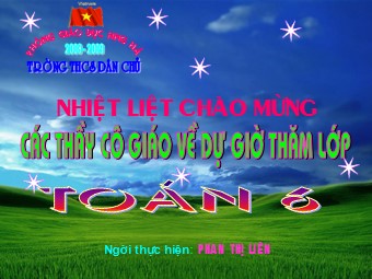 Bài giảng Đại số Lớp 6 - Chương 2 - Bài 1: Làm quen với số nguyên âm - Phan Thị Liên