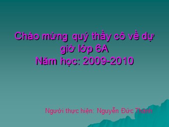 Bài giảng Đại số Lớp 6 - Chương 2 - Bài 10: Nhân hai số nguyên khác dấu - Nguyễn Đức Thành