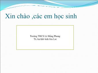 Bài giảng Đại số Lớp 6 - Chương 2 - Bài 5: Cộng hai số nguyên khác dấu - Trường THCS Lê Hồng Phong