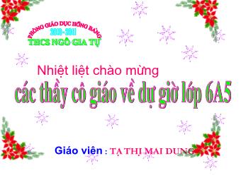 Bài giảng Đại số Lớp 6 - Chương 2 - Bài 5: Cộng hai số nguyên khác dấu - Trường THCS Ngô Gia Tự