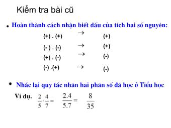 Bài giảng Đại số Lớp 6 - Chương 3 - Bài 10: Phép nhân phân số (Bản mới)