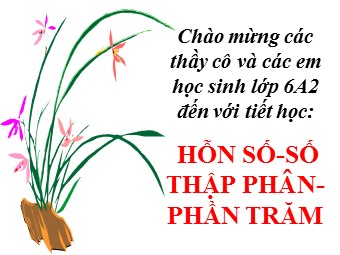 Bài giảng Đại số Lớp 6 - Chương 3 - Bài 13: Hỗn số. Số thập phân. Phần trăm (Bản đẹp)