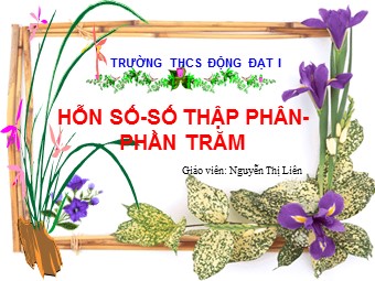 Bài giảng Đại số Lớp 6 - Chương 3 - Bài 13: Hỗn số. Số thập phân. Phần trăm - Nguyễn Thị Liên