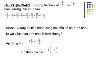 Bài giảng Đại số Lớp 6 - Chương 3 - Bài 13: Hỗn số. Số thập phân. Phần trăm (Bản hay)