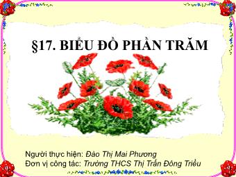 Bài giảng Đại số Lớp 6 - Chương 3 - Bài 17: Biểu đồ phần trăm - Đào Thị Mai Phương