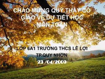 Bài giảng Đại số Lớp 6 - Chương 3 - Bài 17: Biểu đồ phần trăm - Trường THCS Lê Lợi (Bản hay)