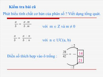 Bài giảng Đại số Lớp 6 - Chương 3 - Bài 4: Rút gọn phân số (Bản mới)