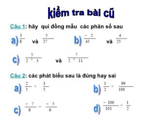 Bài giảng Đại số Lớp 6 - Chương 3 - Bài 7: Phép cộng phân số (Bản đẹp)