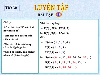 Bài giảng Đại số Lớp 6 - Tiết 30: Luyện tập (Bản hay)