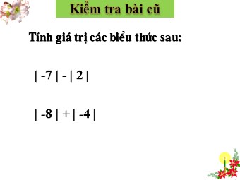 Bài giảng môn Đại số Lớp 6 - Chương 2 - Bài 4: Cộng hai số nguyên cùng dấu (Bản chuẩn kĩ năng)