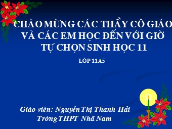 Bài giảng Sinh học Lớp 11 - Bài 15: Tiêu hóa ở động vật - Nguyễn Thị Thanh Hải