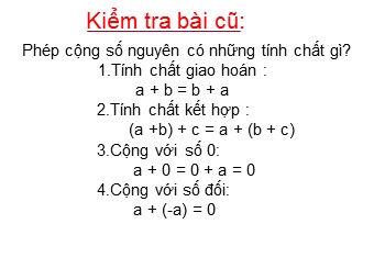 Bài giảng Đại số Khối 6 - Chương 3 - Bài 8: Tính chất cơ bản của phép cộng phân số (Bản chuẩn kiến thức)