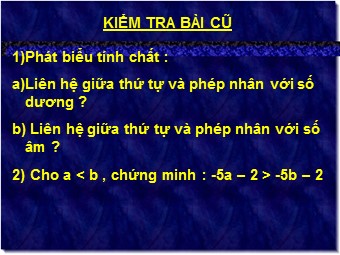 Bài giảng Đại số Khối 8 - Chương 4 - Bài 3: Bất phương trình một ẩn