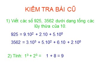 Bài giảng Đại số Lớp 6 - Chương 1 - Bài 9: Thứ tự thực hiện các phép tính (Chuẩn kiến thức)