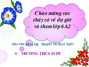 Bài giảng Đại số Lớp 6 - Chương 3 - Bài 6: So sánh phân số - Nguyễn Thị Bạch Tuyết