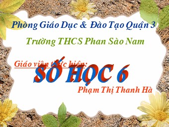 Bài giảng Đại số Lớp 6 - Chương 3 - Bài 8: Tính chất cơ bản của phép cộng phân số - Trường THCS Phan Sào Nam