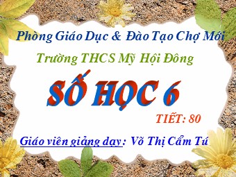 Bài giảng Đại số Lớp 6 - Chương 3 - Bài 8: Tính chất cơ bản của phép cộng phân số - Võ Thị Cảm Tú