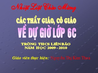 Bài giảng Đại số Lớp 6 - Tiết 62: Luyện tập - Nguyễn Thị Kim Thoa