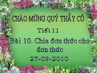 Bài giảng Đại số Lớp 8 - Chương 1 - Bài 10: Chia đơn thức cho đơn thức