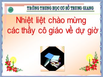 Bài giảng Đại số Lớp 8 - Chương 1 - Bài 11: Chia đa thức cho đơn thức - Trường THCS Trung Giang