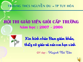 Bài giảng Đại số Lớp 8 - Chương 1 - Bài 11: Chia đa thức cho đơn thức - Trường THCS Nguyễn Du