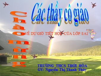 Bài giảng Đại số Lớp 8 - Chương 1 - Bài 11: Chia đa thức cho đơn thức - Nguyễn Thị Thanh Thủy