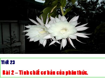 Bài giảng Đại số Lớp 8 - Chương 2 - Bài 2: Tính chất cơ bản của phân thức