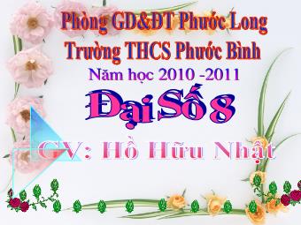 Bài giảng Đại số Lớp 8 - Chương 2 - Bài 4: Quy đồng mẫu thức nhiều phân thức - Hồ Hữu Nhật