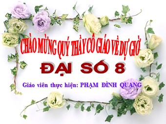 Bài giảng Đại số Lớp 8 - Chương 2 - Bài 8: Phép chia các phân thức đại số - Phạm Đình Quang