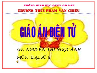 Bài giảng Đại số Lớp 8 - Chương 3 - Bài 2: Phương trình bậc nhất một ẩn và cách giải - Nguyễn Thị Ngọc Ánh