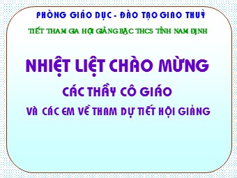 Bài giảng Đại số Lớp 8 - Chương 3 - Bài 2: Phương trình bậc nhất một ẩn và cách giải - Trường THCS tỉnh Nam Định