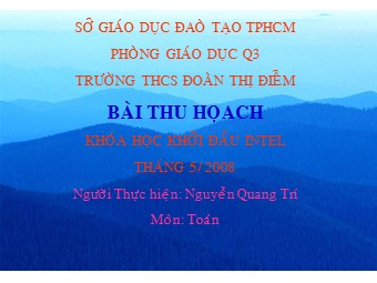 Bài giảng Đại số Lớp 8 - Chương 3 - Bài 2: Phương trình bậc nhất một ẩn và cách giải - Nguyễn Quang Trí