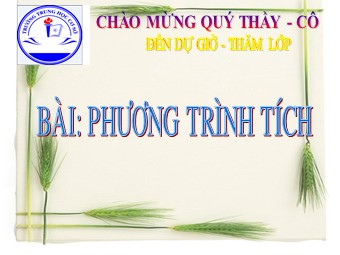 Bài giảng Đại số Lớp 8 - Chương 3 - Bài 4: Phương trình tích (Bản hay)