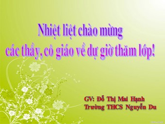 Bài giảng Đại số Lớp 8 - Chương 3 - Bài 4: Phương trình tích - Đỗ Thị Mai Hạnh