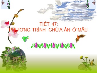 Bài giảng Đại số Lớp 8 - Chương 3 - Bài 5: Phương trình chứa ẩn ở mẫu (Bản hay)