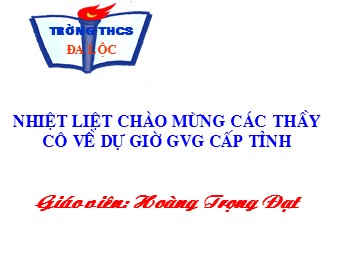 Bài giảng Đại số Lớp 8 - Chương 3 - Bài 5: Phương trình chứa ẩn ở mẫu - Hoàng Trọng Đạt