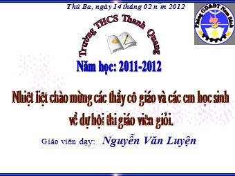 Bài giảng Đại số Lớp 8 - Chương 3 - Bài 6: Giải bài toán bằng cách lập phương trình - Nguyễn Văn Luyện