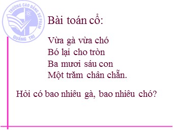 Bài giảng Đại số Lớp 8 - Chương 3 - Bài 6: Giải bài toán bằng cách lập phương trình (Bản mới)