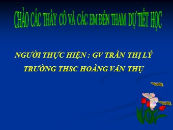 Bài giảng Đại số Lớp 8 - Chương 3 - Bài 7, Phần 2: Giải bài toán bằng cách lập phương trình - Trần Thị Lý