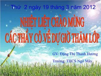 Bài giảng Đại số Lớp 8 - Chương 4 - Bài 2: Liên hệ giữa thứ tự và phép nhân - Đặng Thị Thanh Hương