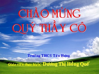 Bài giảng Đại số Lớp 8 - Chương 4 - Bài 3: Bất phương trình một ẩn - Dương Thị Hồng Quế