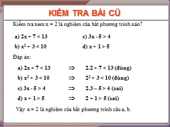 Bài giảng Đại số Lớp 8 - Chương 4 - Bài 4: Bất phương trình bậc nhất một ẩn (Bản chuẩn kĩ năng)