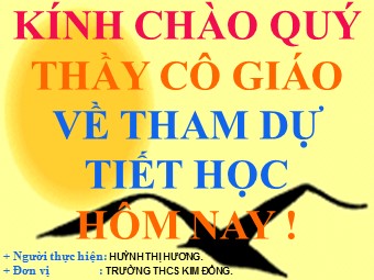 Bài giảng Đại số Lớp 8 - Chương 4 - Bài 4: Bất phương trình bậc nhất một ẩn - Huỳnh Thị Hương