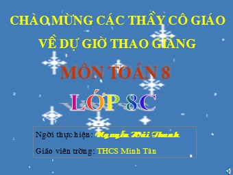 Bài giảng Đại số Lớp 8 - Chương 4 - Bài 4: Bất phương trình bậc nhất một ẩn - Nguyễn Hải Thanh