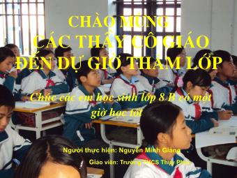 Bài giảng Đại số Lớp 8 - Chương 4 - Bài 4: Bất phương trình bậc nhất một ẩn - Nguyễn Minh Giảng