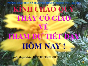 Bài giảng Đại số Lớp 8 - Chương 4 - Bài 4: Bất phương trình bậc nhất một ẩn - Bùi Thị Thu Hiền