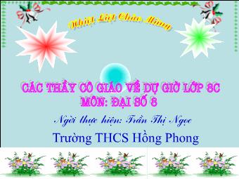 Bài giảng Đại số Lớp 8 - Luyện tập: Phép cộng, phép trừ các phân thức đại số - Trần Thị Ngọc