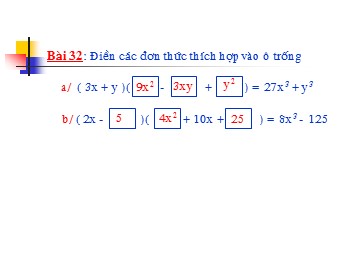 Bài giảng Đại số Lớp 8 - Những hằng đẳng thức đáng nhớ (Bản đẹp)