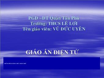 Bài giảng Đại số Lớp 8 - Những hằng đẳng thức đáng nhớ - Vũ Đức Uyên