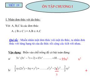 Bài giảng Đại số Lớp 8 - Ôn tập chương I (Bản hay)